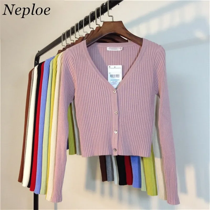 Neploe-Cardigans patchwork diversifiés pour femmes, pull slim pour dames, manches longues, pulls à boutons, mode printemps, 2024, 65057