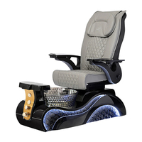 High Quality Human Touch Massage Foot Care Chair Luxury Black Grey Leather Manicure Pedicure Spa Chair With Led Lights