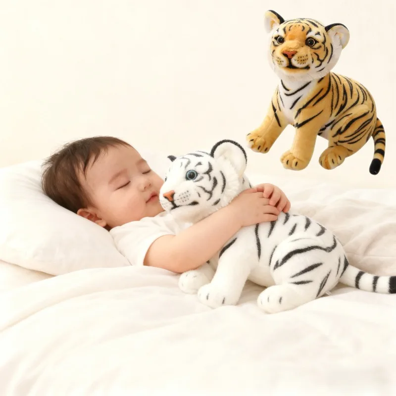 23cm مقلد النمر الصغير ألعاب من نسيج مخملي الطفل ملء رفيق دمية مرحلة ما قبل المدرسة التميمة هدية عيد ميلاد عديم الرائحة ممارسة القدرة البصرية