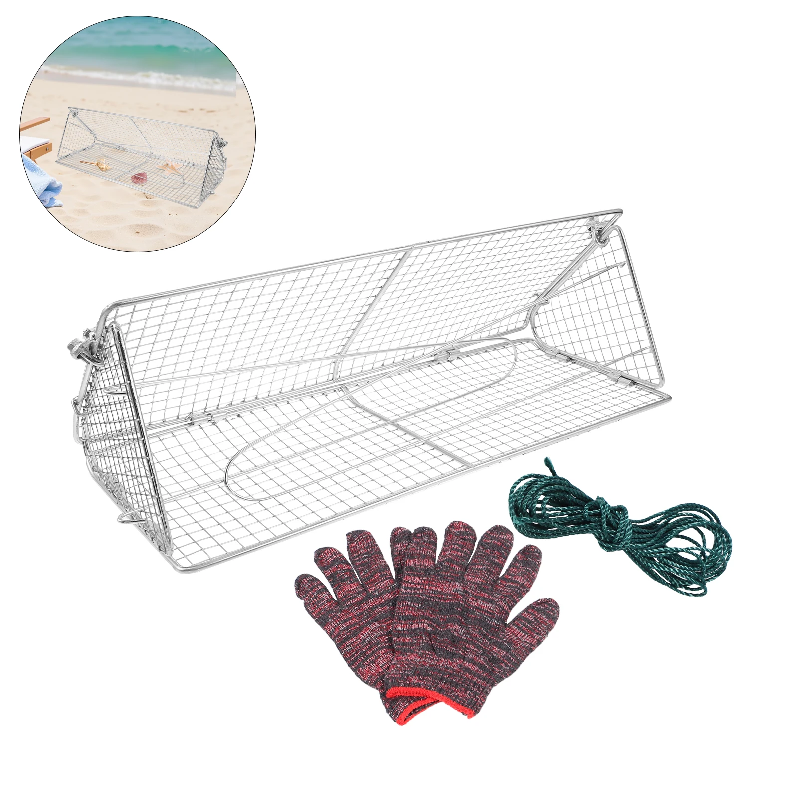

Stainless Steel Sand Sifter Foldable Beach Cleaning Tool Sieve Debris Removal Lightweight Adjustable Handle Easy Storage Crab