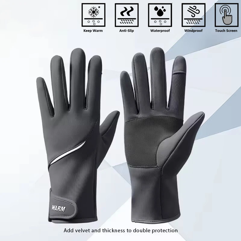 Warme Samthandschuhe für Unisex, Winter, Outdoor, Radfahren, warmes Futter, Skihandschuhe, multifunktionale Anti-Rutsch-Handschuhe mit Touchscreen