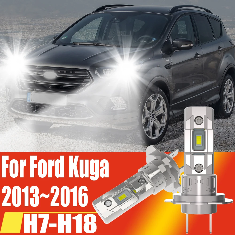 

2 шт. H7 светодиодные фары Canbus высокой мощности автомобильные лампы 6000K белые автоматические противотуманные фары Moto Turbo диодная лампа 12 В для Ford Kuga 2013 ~ 2016