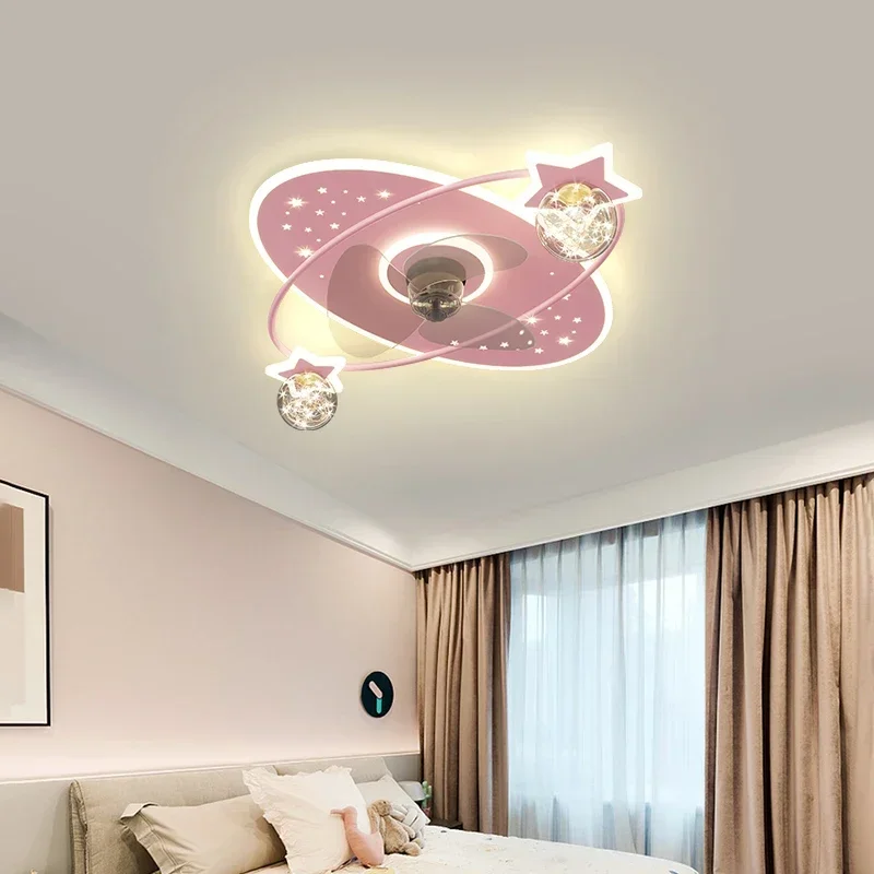 LED Nordic Ceiling Fans with Lights Remote For Living room Bedroom Boys Girls Room LED Ceiling Lamp For Home Decro