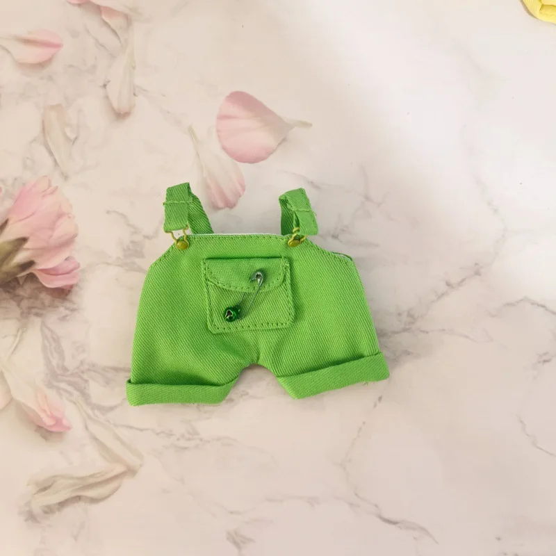 

17cm Mini Plush Doll'S Clothes Outfit Accessories For Korea Kpop Exo Labubu Idol Dolls Macaron overalls Clothing Gift