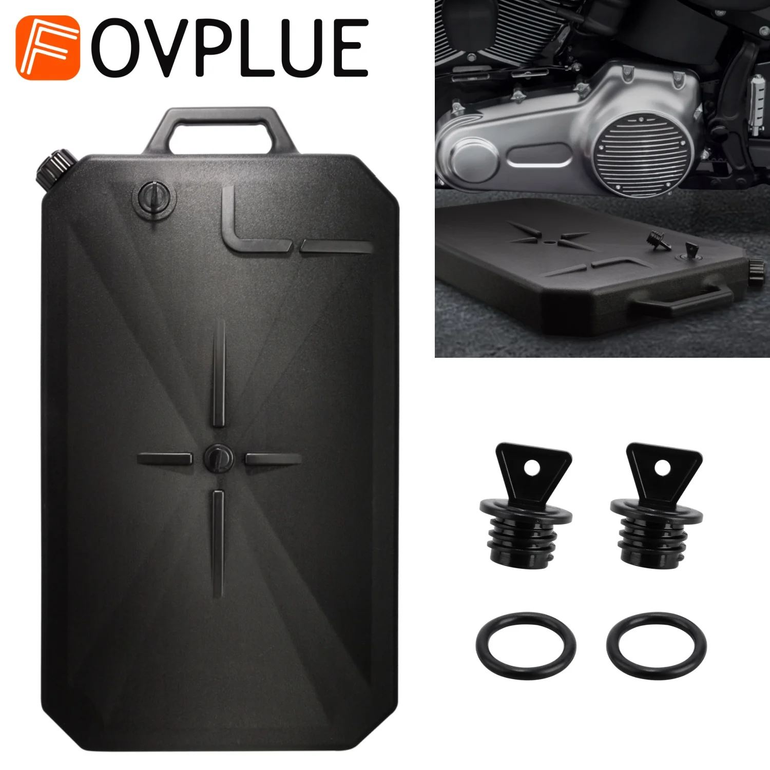 

10-Quart Motorcycle Low Profile Oil Drain Pan For Harley Softail Sportster Touring Road King Street Glide Honda Yamaha Kawasaki