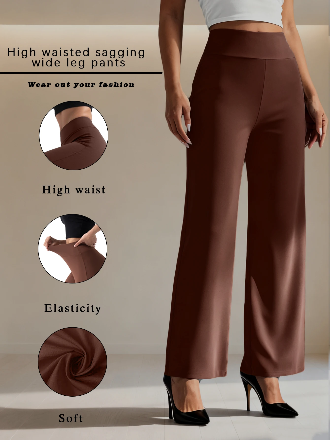 سراويل ضيقة للسيدات، سراويل واسعة الساق عالية الخصر، سراويل ضيقة للربيع/الصيف، سراويل فضفاضة بمقاس قياسي، سراويل رياضية كاجوال رمادية