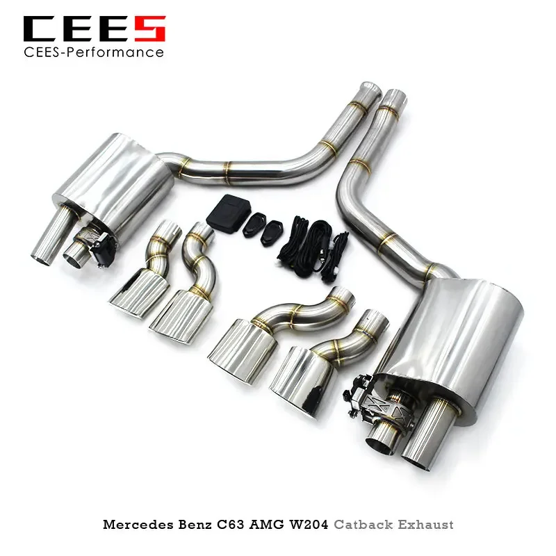 CEES Catback Exhaust For Mercedes-Benz C63 W204 6.2 2012-2015 Exhaust Pipe Muffler 304 Stainless Steel Exhaust System