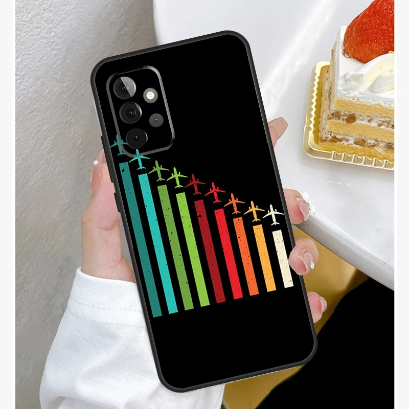 Aircraft Plane Case For Samsung Galaxy A15 A25 A35 A55 A51 A71 A12 A32 A52 A13 A33 A53 A14 A34 A54 Cover