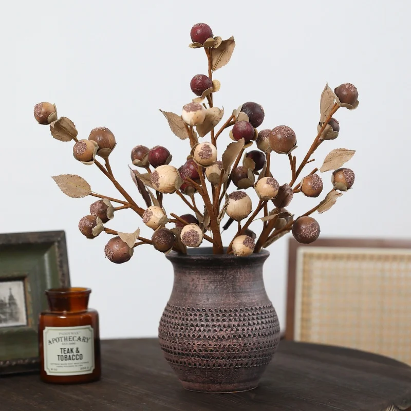 Lebensechte verwelkte Zweige Beere künstliche Blumen für Wohnzimmer Hochzeit Dekor gefälschte Blumen Weihnachten Party Tisch Vase Dekor – Detail 1