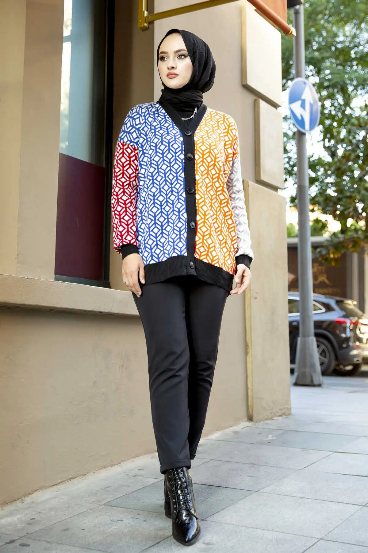 Knitwear Hijab Cardigan Colorful Winter Autumn 2021 Muslim Women Hijab headscarf islamic Turkey