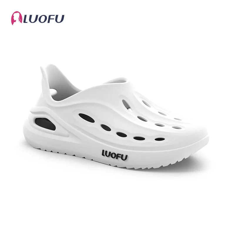 

LUOFU Men's Trendy Hollow Out Closed Toe Foam Clogs, Stylish Non-Slip Comfy Beach Sandals, Summer