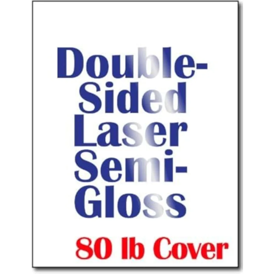 

Double Sided Semi Gloss Cardstock for Laser Printers - Thick 80lb Cover 216gsm - 8-1/2" x 11" (50 Sheets)