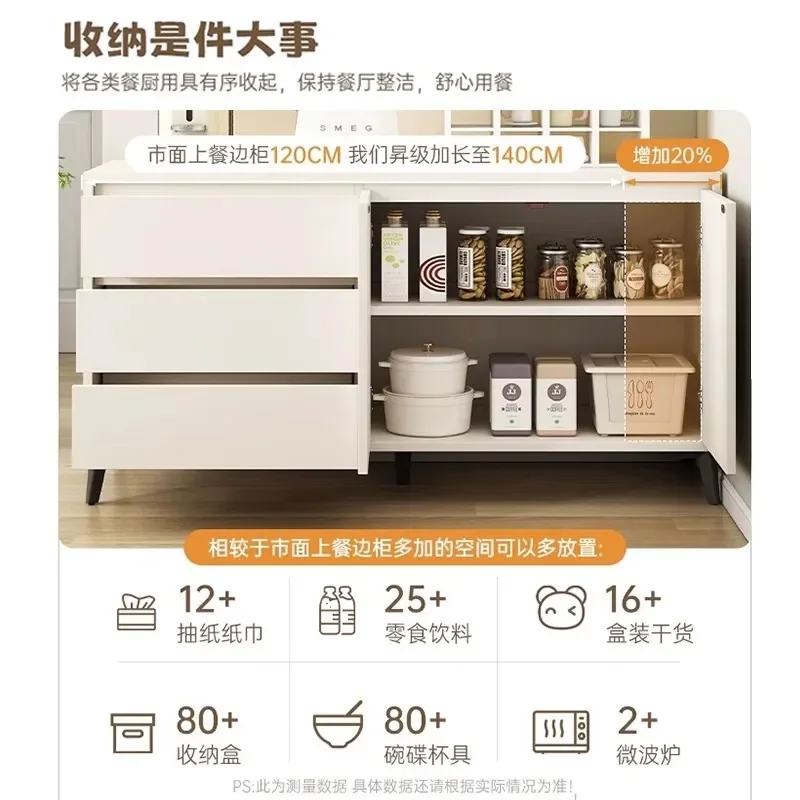 Wall-Mounted Side Cabinet with Shelves for Kitchen Dining Room Living Room Storage Tea Cabinet Solid Wood Storage Cabinet