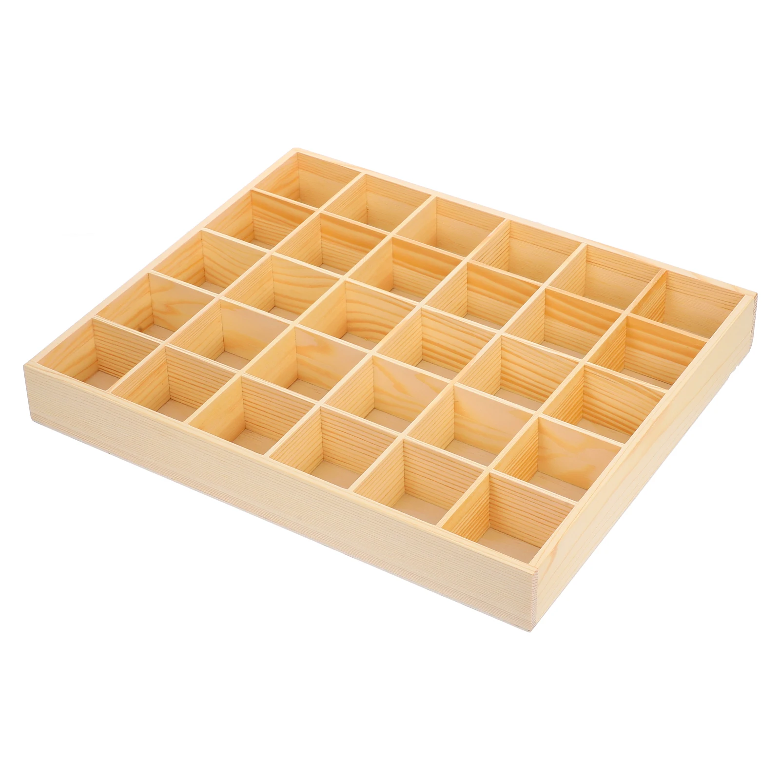 Wood Jewelry Tray With 30 Compartments Earring Organizer Stackable Display Tray Organizer For Jewelry Necklace Earring Drawer