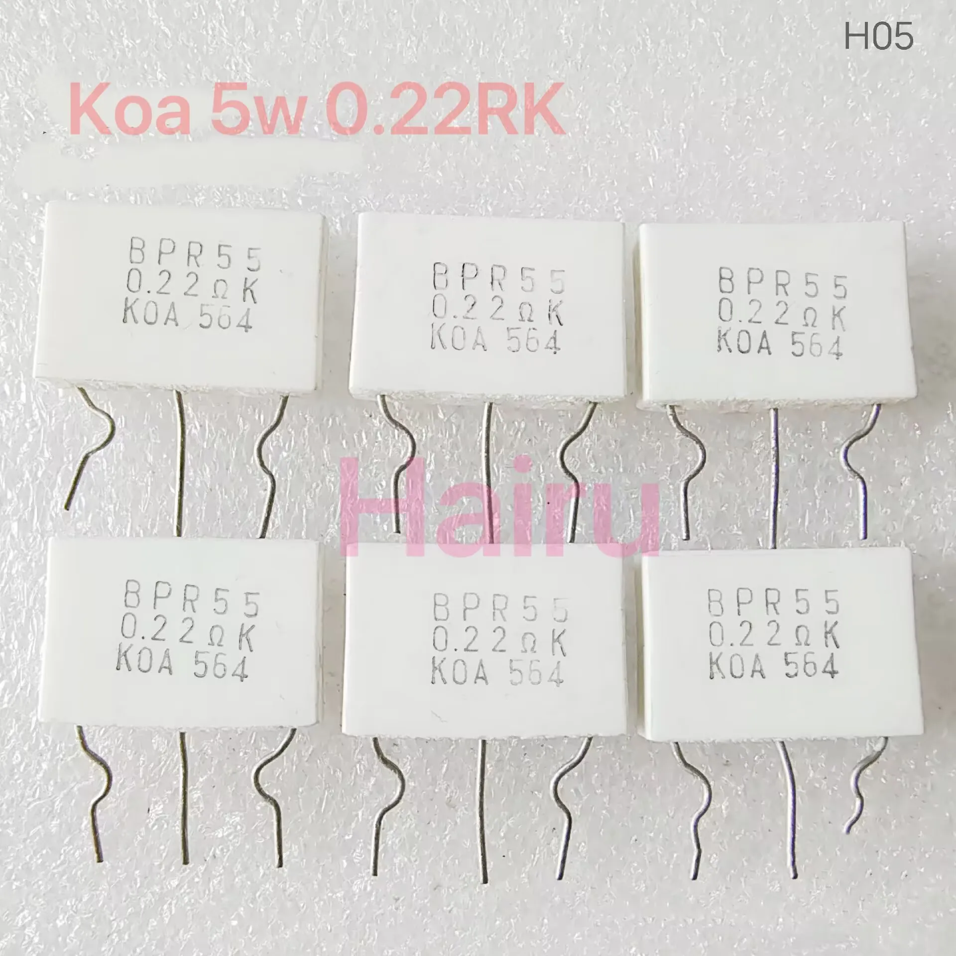 

5 шт./лот BPR55 0.22R 220MR 5W+5W BPR55CFR22K, трехконтактный керамический цементный резистор для усилителя мощности