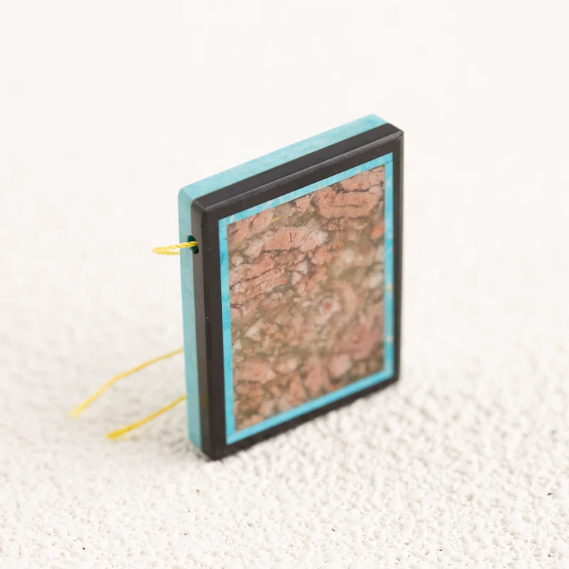 B&F Picture Pendant for Necklace Obsidian HowliteOcean Jasper—Handmade Jewelry Charm Gift Accessories 39x30x7mm 19.8g