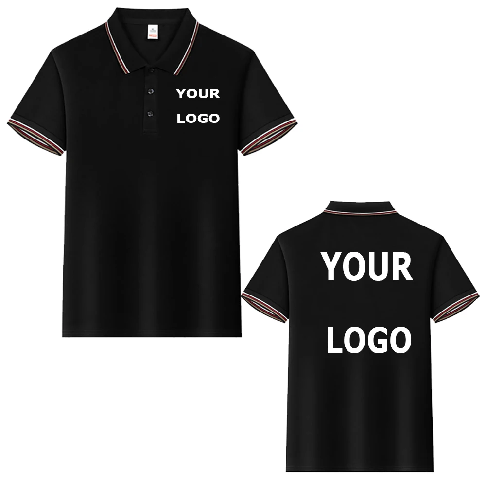 Large S-7XL Size Customized Logo Polo Shirts Men Casual DIY Design Team Uniform Short Sleeve Team Advertising Commemorative Top
