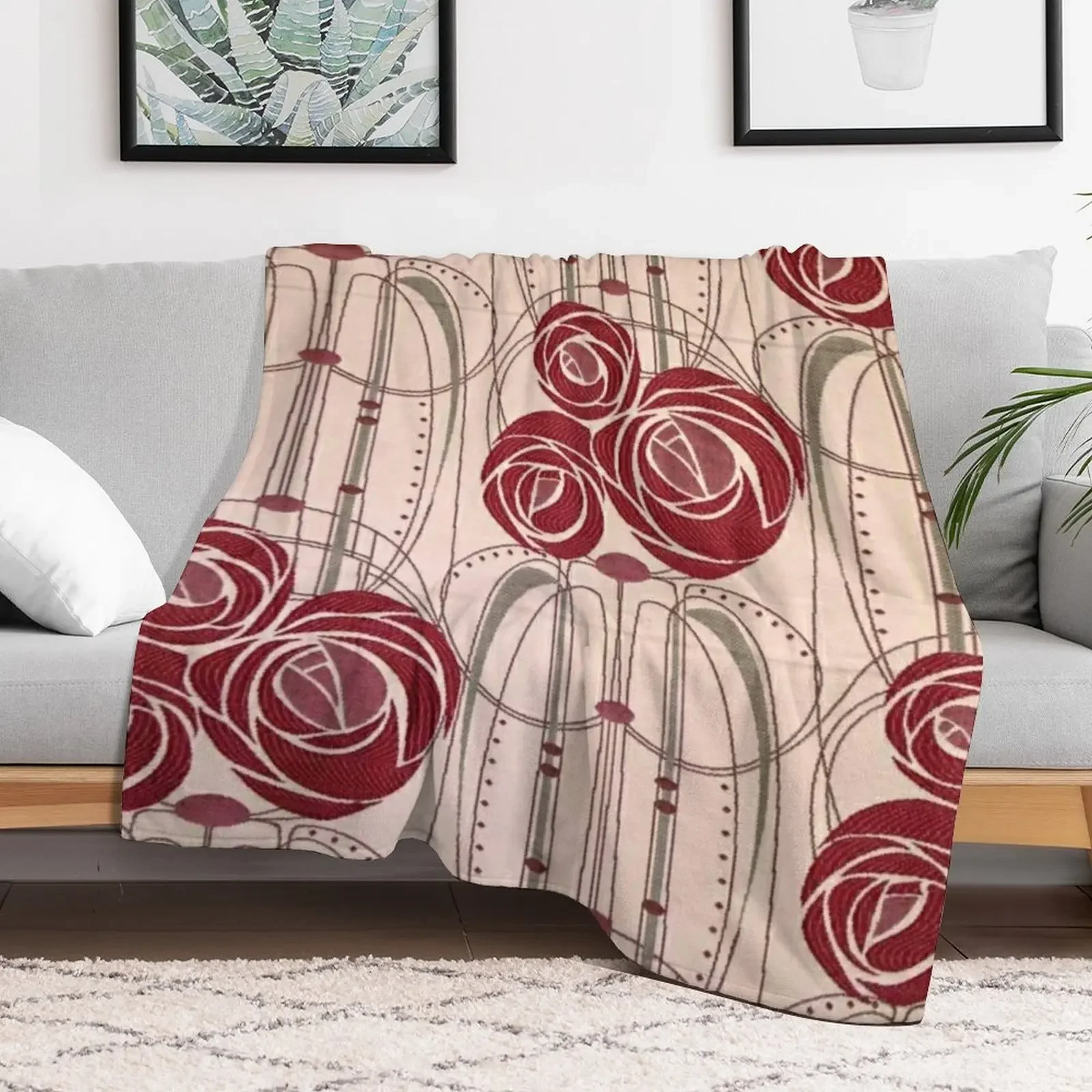 Charles Rennie Mackintosh roses,Mackintosh abstract rose Throw Blanket Moving For Decorative Sofa Blankets