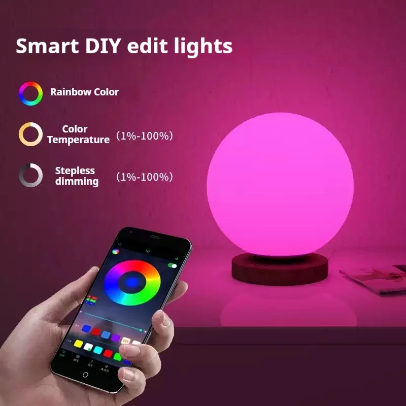 GGbingo RGB Color Changing LED Night Light USB Rechargeable Table Lamp Bedside Lamp for Home Office Bedroom Living Room Light