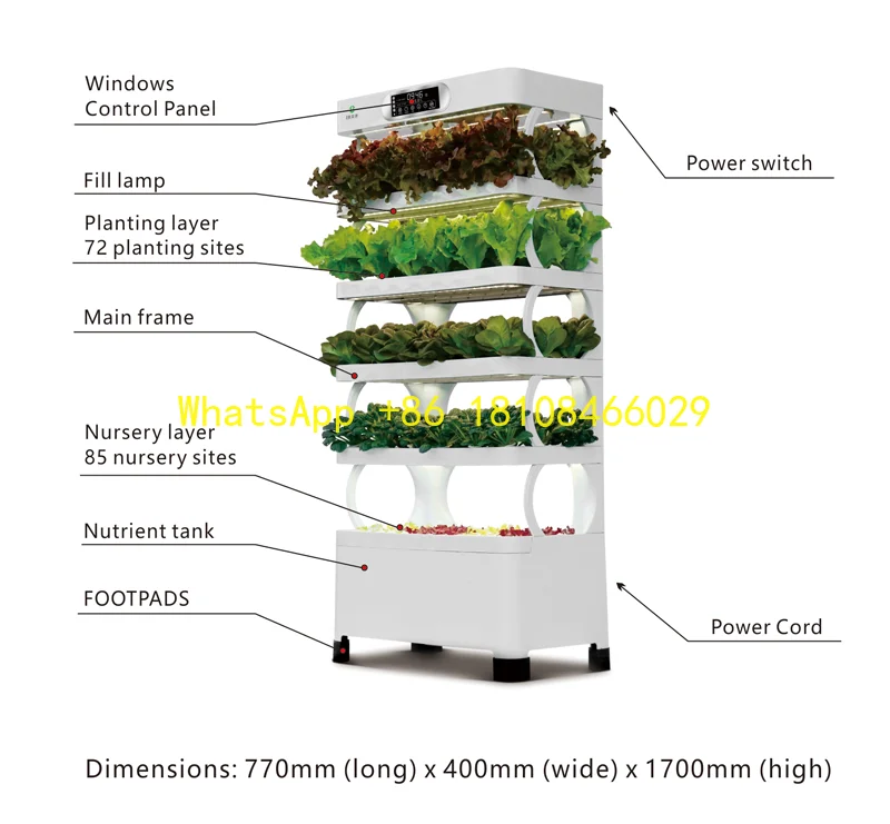 

Hydroponic Kit Hydroponics Growing System Vertical Indoor Small Home Garden Planter Smart Led Grow Light Microgreens Greenhouse