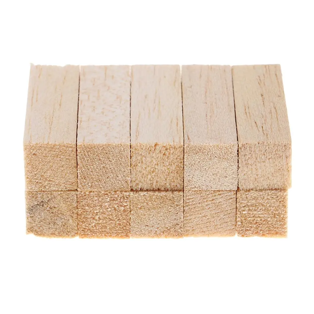 Bloques de madera para tallar y manualidades, juego de bloques de 10 piezas, natural