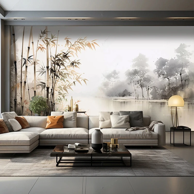 Custom Mural Wallpaper Creative Flowers And Birds Bamboo Forest Fresco Living Room Study TV Sofa Background Home Decor 3D Fresco