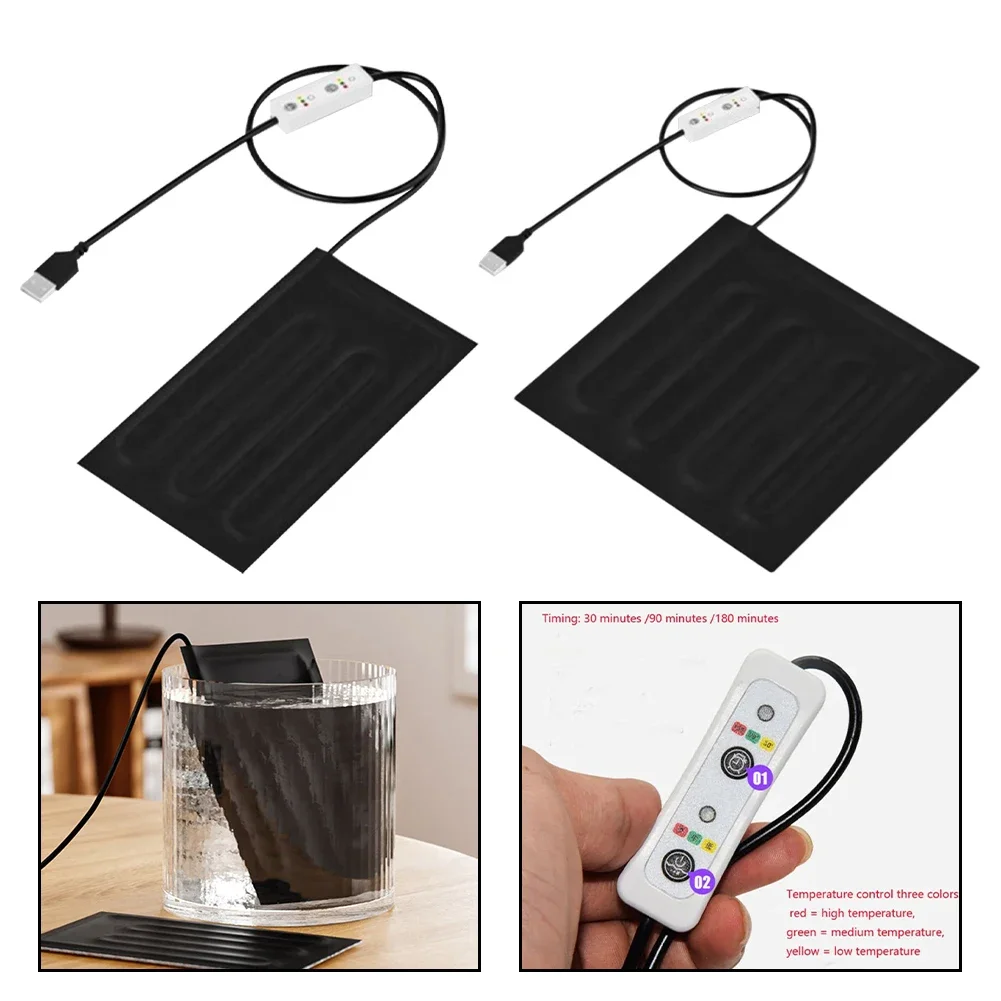 Pet Electric Heating Pad Constant Temperature Heating USB Adjustable Timer Pet Heating Pad Waterproof Fabric Heating Pad