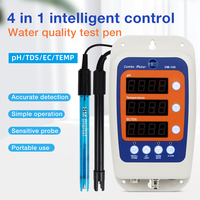 4 in 1 PH Water Quality Tester Temp EC ORP Monitor Conductivity Meter Hydroponics Detection With 2 Electrode Probe Sensor HM-100