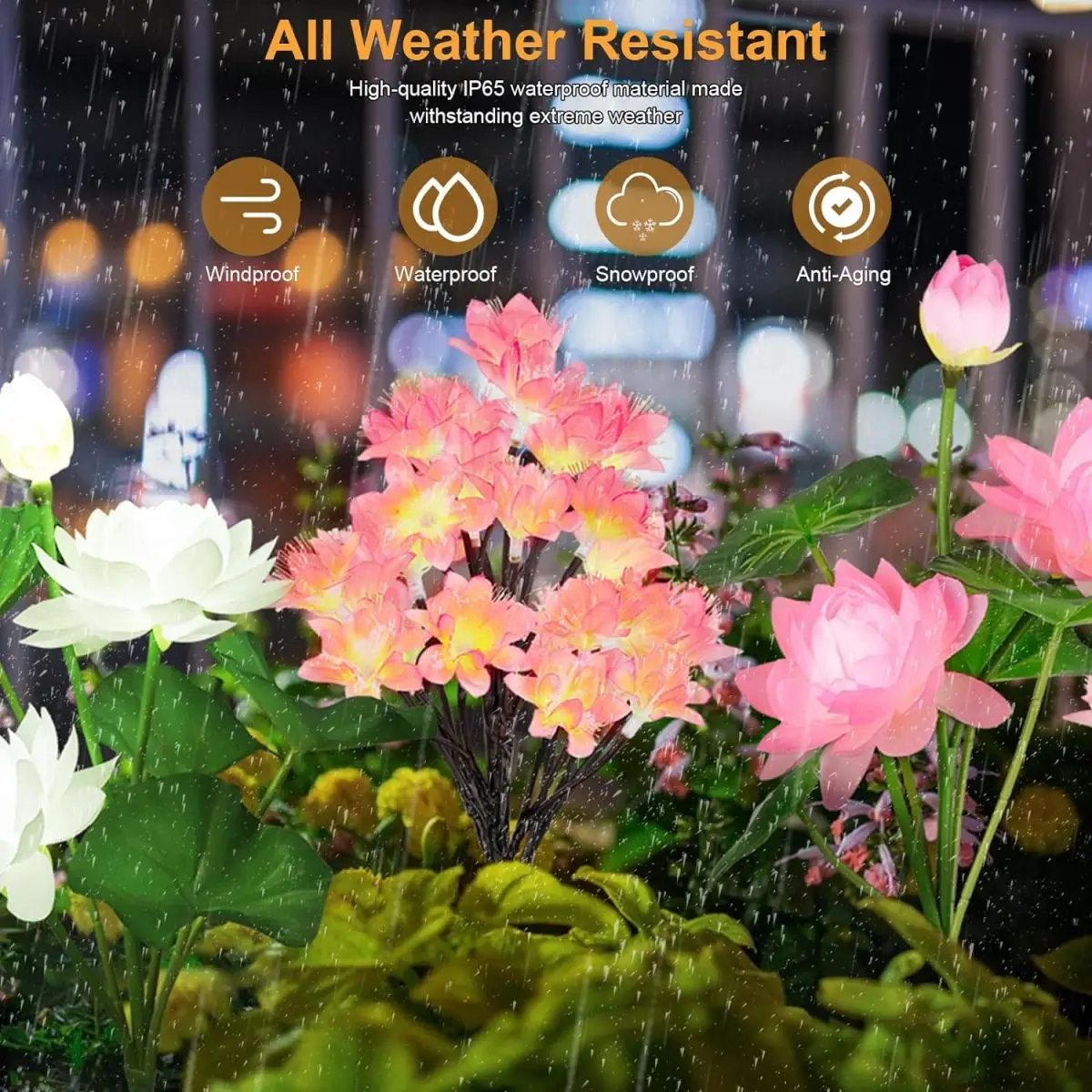 أضواء شمسية خارجية بزهرة كاميليا ، جو خرافي مقاوم للماء ، ضوء ليلي ، يعمل بالطاقة الشمسية ، مناسب للأنشطة الخارجية ، 15 ليد ، 1 ، 2 #2