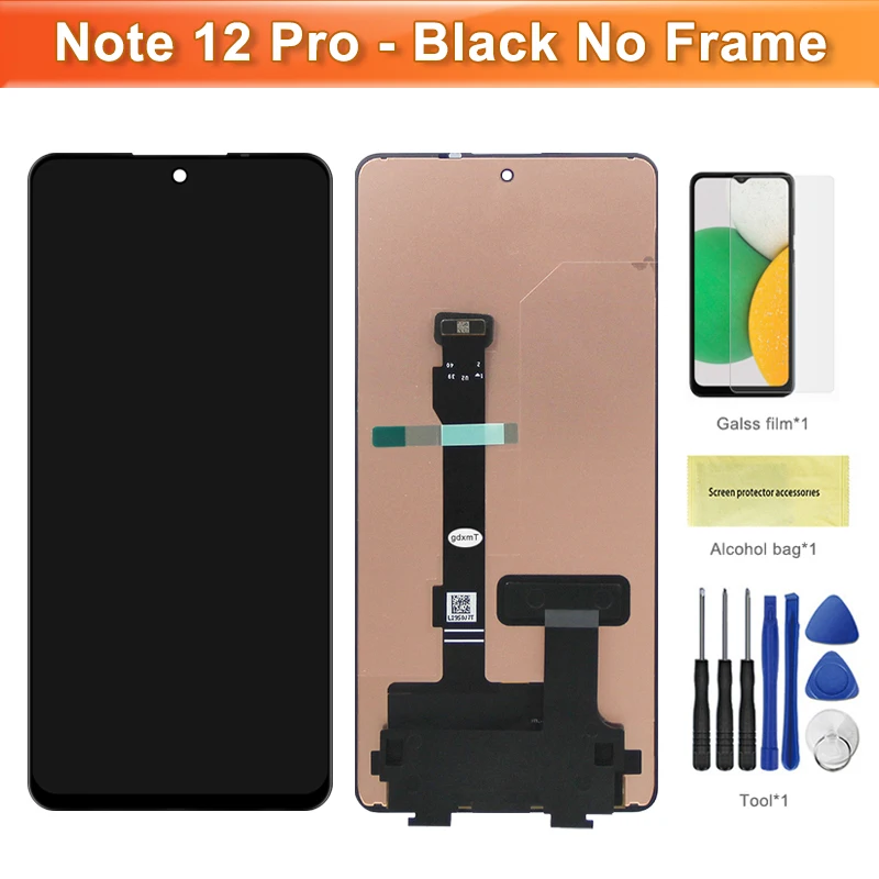 6.67" AMOLED For Xiaomi Redmi Note 12 Pro 5G 22101316C LCD Display Touch Screen Digitizer Assembly For Redmi Note 12 Pro Plus