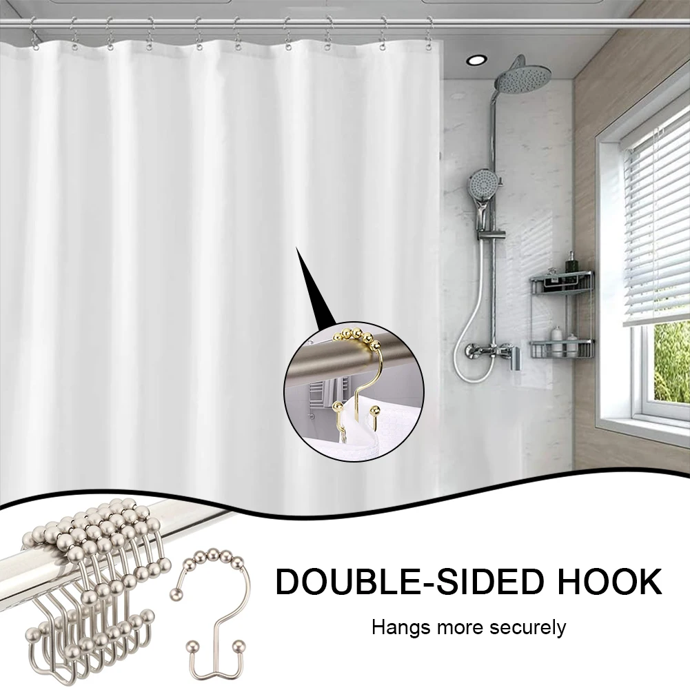 

Shower Curtain Rings Metal Glides Rollers Shower Hooks For Bathroom