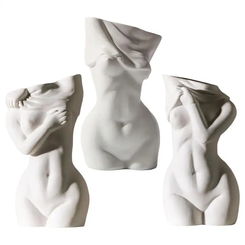 

Female Body Vase Modern Ceramics Flower Vase In Female Body Shape Multi-Purpose Aesthetic Room Decor Flower Pot For Dry Flowers