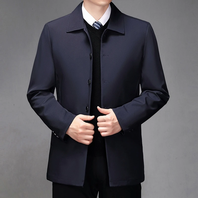 Quality Fashion Men\'s Jacket Business Casual Jacket Men Office Dress Coat Spring Autumn Solid Brand Men\'s Coat