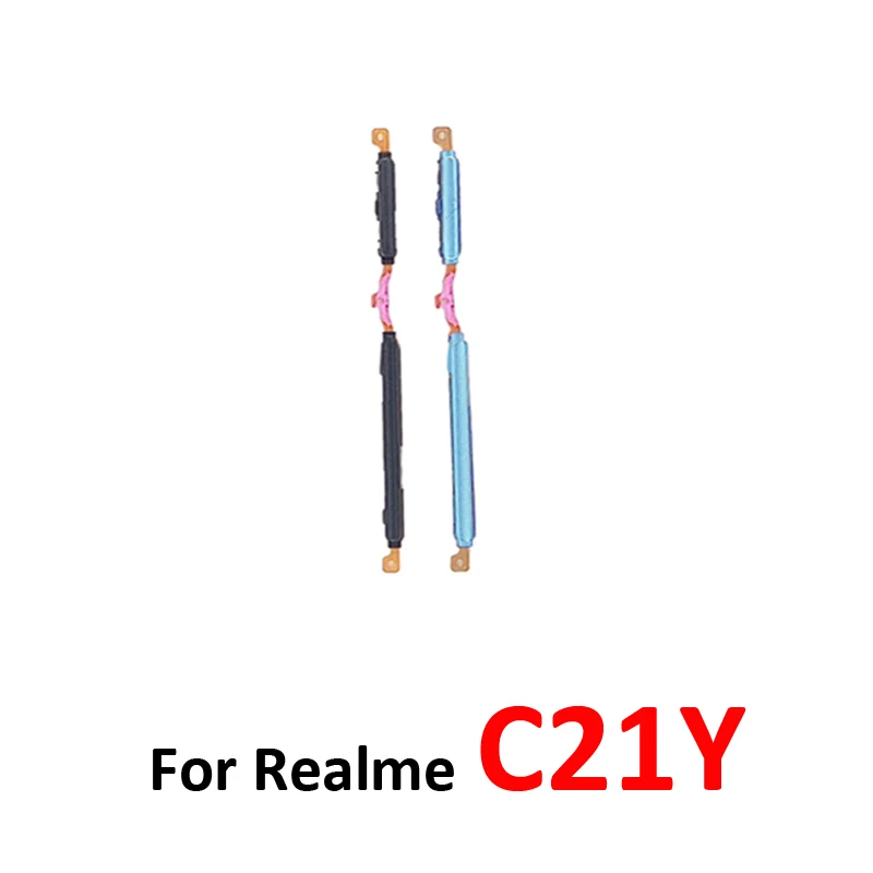 For Realme C21Y Phone New Housing Power Volume Button On Off Switch Key Internal Flex Cable Replacement Parts Black Blue image 3