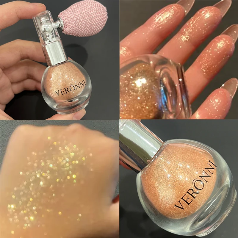 Highlighter Powder Spray Longwear sparkle fairy powder High Gloss Glitter Spray Body Bronzer For Face Body Makeup Cosmetics