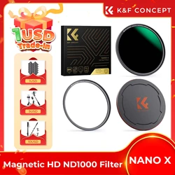 K&F Concept Magnetic HD ND1000 Camera Lenses Filter with Multi Layer Coatings Filter with Len Cap 49mm-82mm Nano-X ND Filter Kit