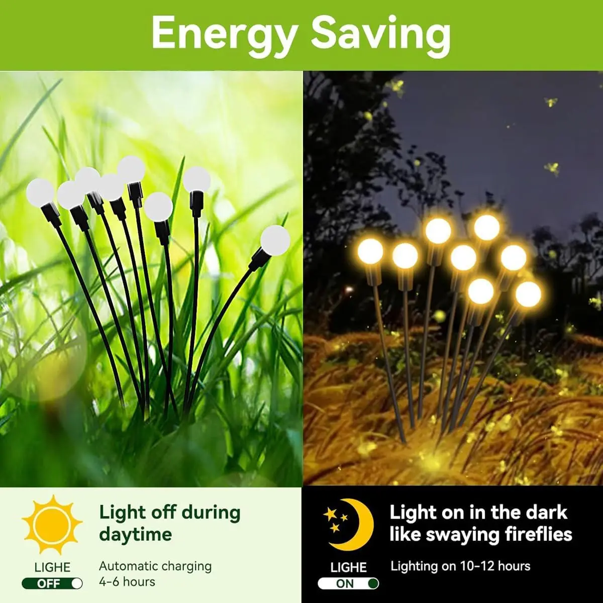 Solar Lights Outdoor Waterproof Solar Garden Lights Wind Swaying Firefly Lights for Yard Lawn Pathway Birthday Decoration