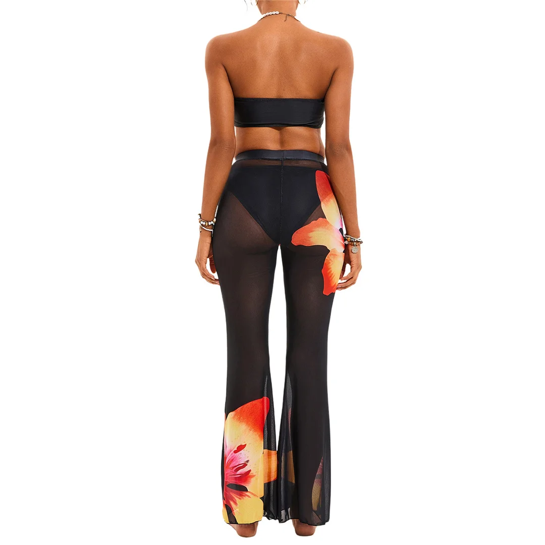 S - XL, mit Hose, Blumenmuster, Bikini, Damen-Badeanzug, dreiteiliges Bikini-Set, Damen-Badebekleidung, Badeanzug, Schwimmanzug V6553 – Detail 6