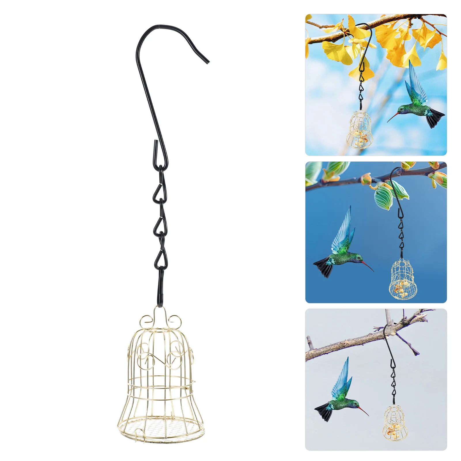 

2pcs Bird Feeder Outdoor Hanging Metal Wild Bird Feeder For Hummingbirds Squirrel-Proof Garden Yard Lightweight Durable Attract