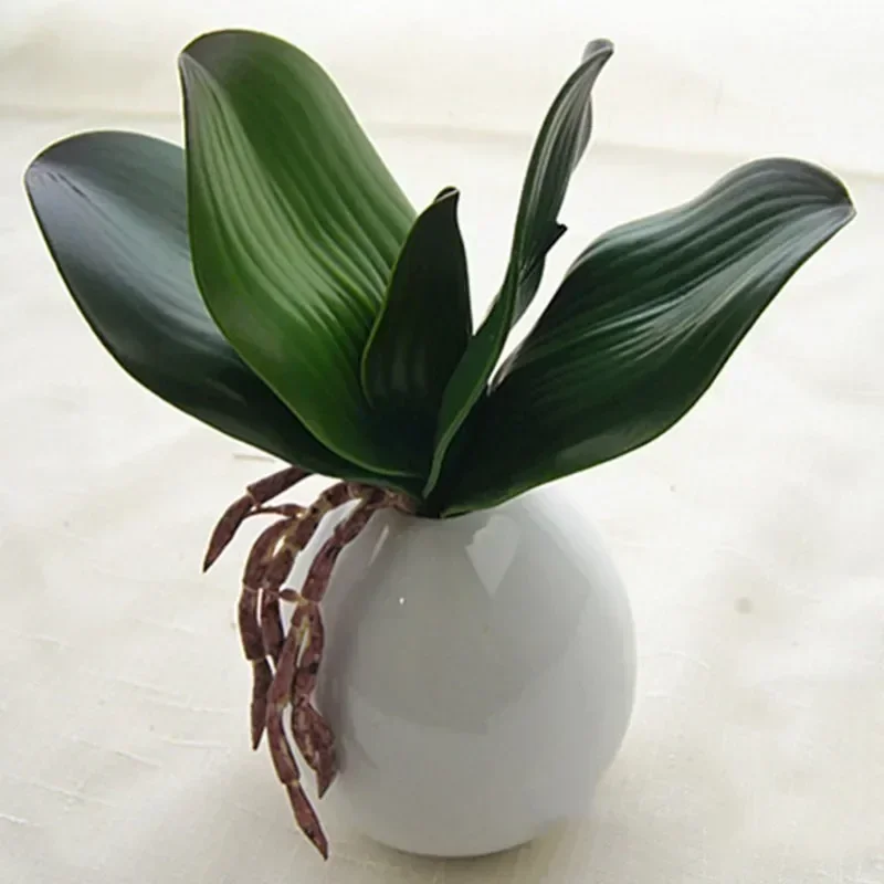 Artificial Plant Leaf Real Touch Phalaenopsis Orchid Plastic Leaves Fake Plant Green Leaf Decorative Green Plant Simulation Leaf