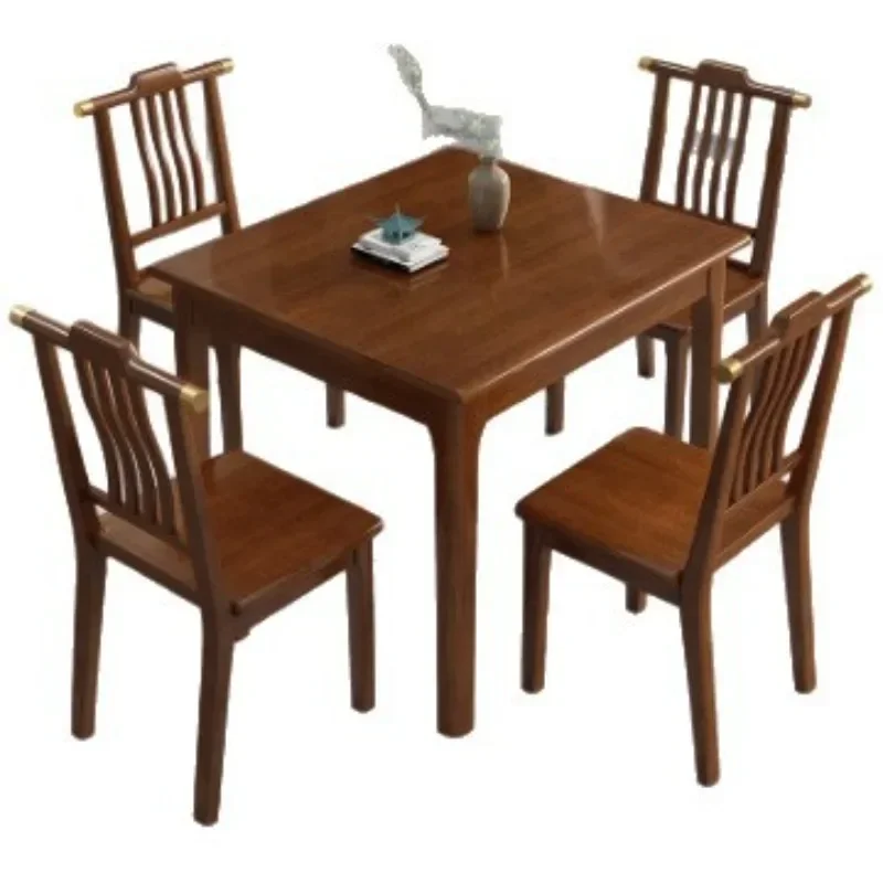 All solid wood square table, household small apartment rental room, square dining table, chess