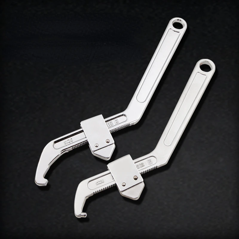 Adjustable Multifunctional Hook Wrench for remove water meter  Round Nut Wrench Car Repair Wrench Hand Tool 35-105mm 95-165mm