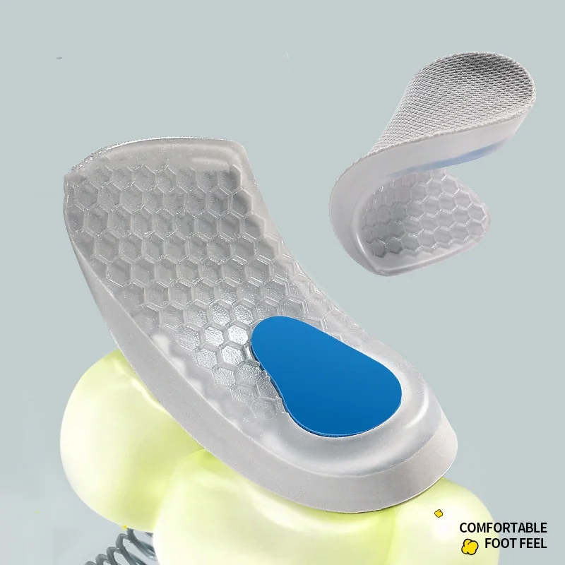 Height-increasing Insoles For Women Invisible No Foot Fatigue Shock-absorbing Silicone Height-increasing Insoles For Men
