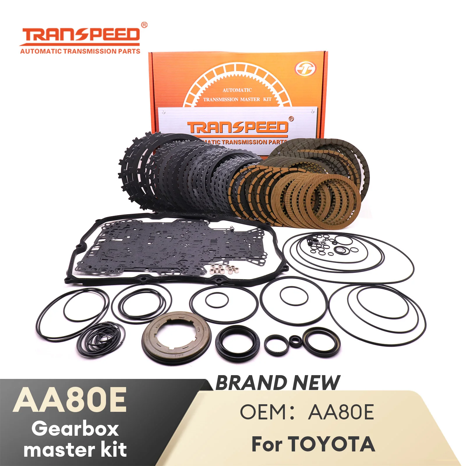 

TRANSPEED AA80E Auto Transmission Master Rebuild Repair with Seals Kit Friction Steel For 4.6L TOYOTA GS460/LS460