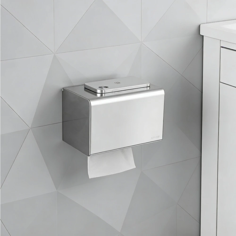 

Санитарная коробка для ванной комнаты. Держатель для телефона из нержавеющей стали, водонепроницаемый держатель для рулонов.