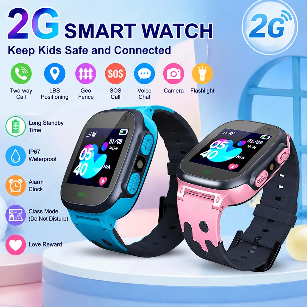 Neue Kinder-Smartwatch mit HD-Touchscreen, Anruf-Funktion, Spielen, SOS, GPS-Ortung, Smartwatch für Jungen und Mädchen, Kindergeschenk für Android und iOS, HT22