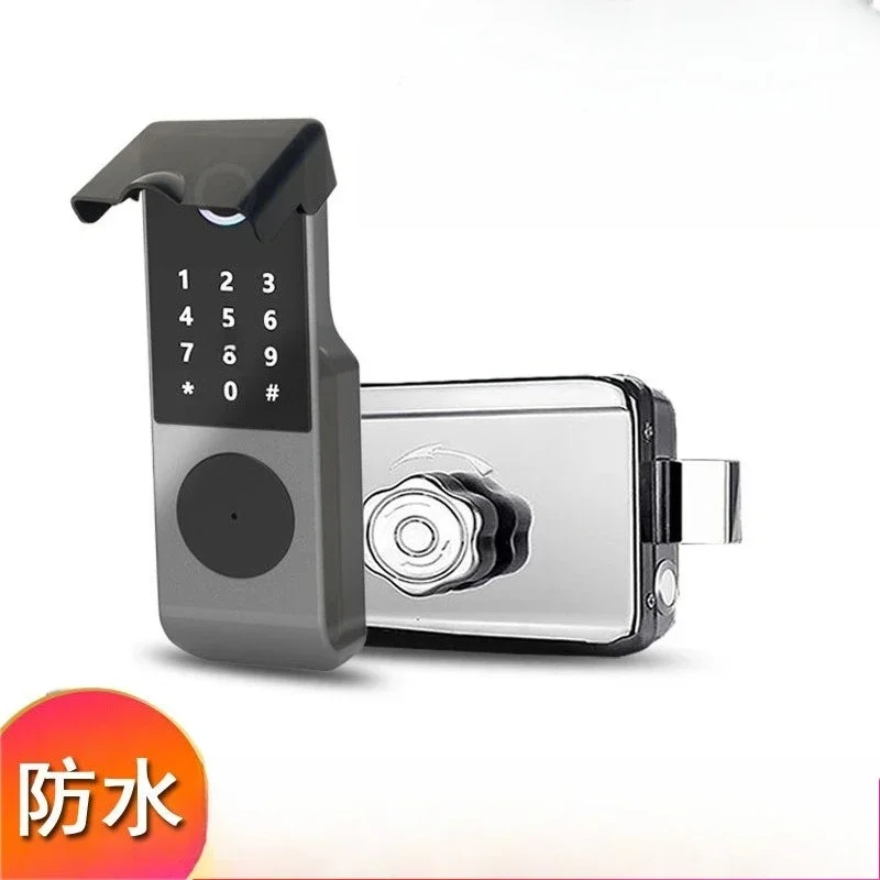 Waterproof outdoor iron door fingerprint lock, smart door lock apartment combination lock