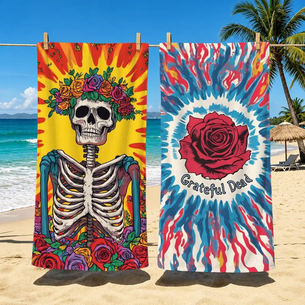 Band Grateful Dead Towel Towel Soft Pool Gift For Travel Gym Shower Cool Camping Quick Dry Sports  Large Beach Towel