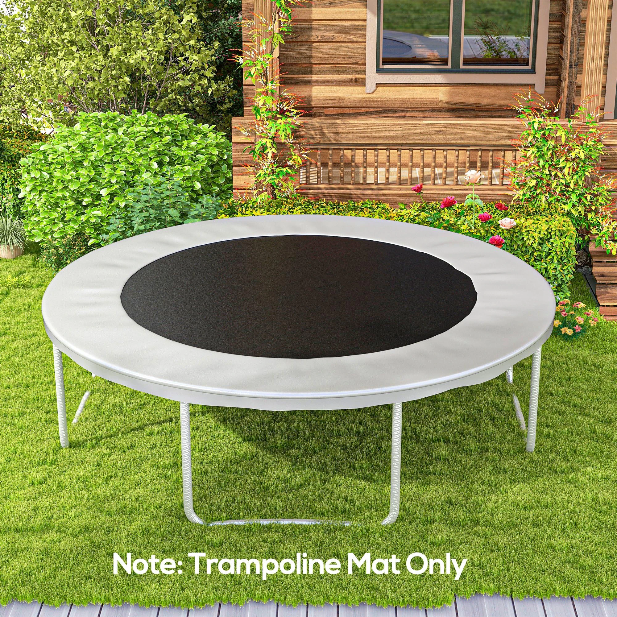 Trampoline Replacement Mat with Eight Rows of Stitching, V-Hooks, for 6ft/8ft Trampoline, Trampoline Jumping Mat