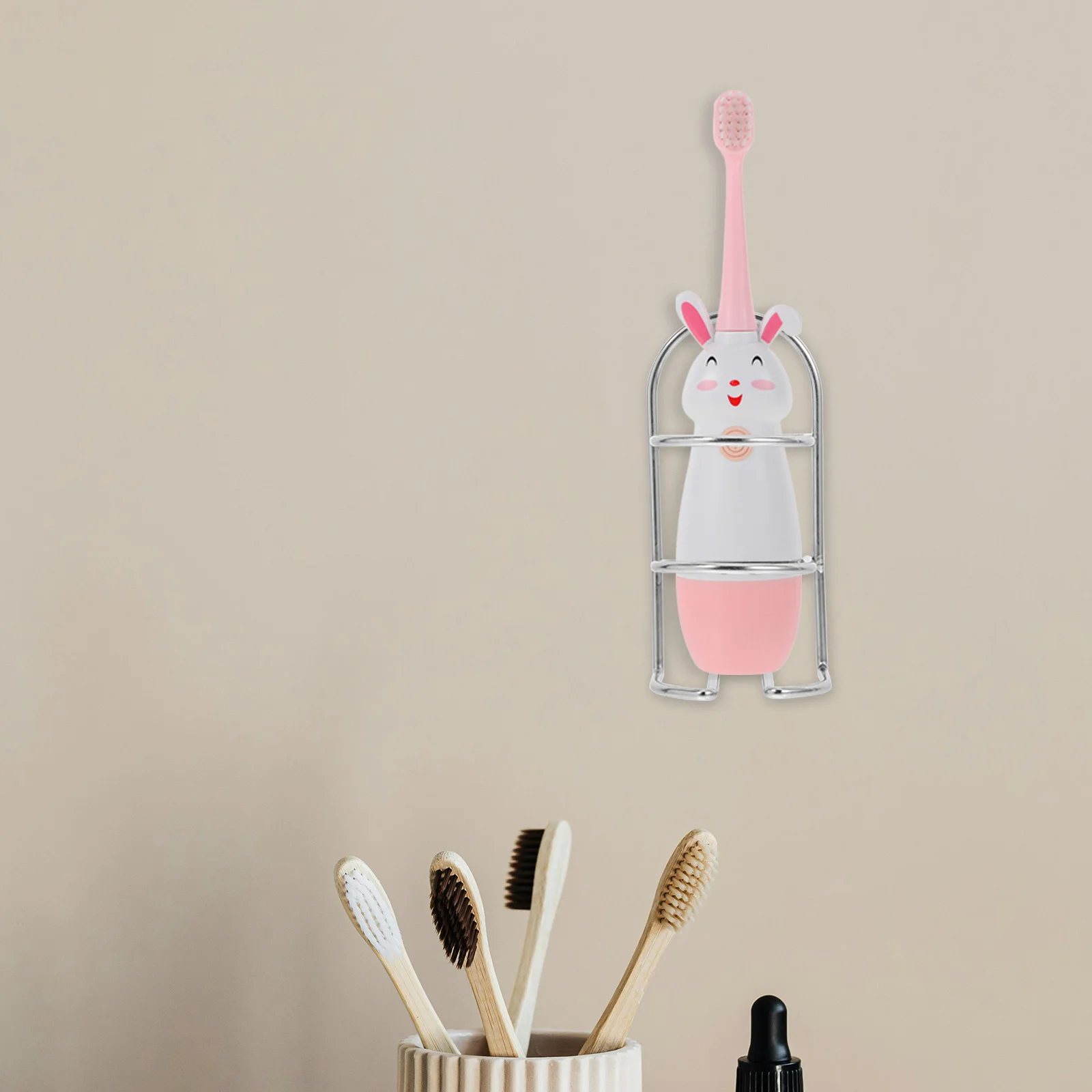 

Wall Mounted Storage Rack Toothbrush Holder Electric Razor Kids Brush Small Shelf Bathroom Space Saving Stainless Steel